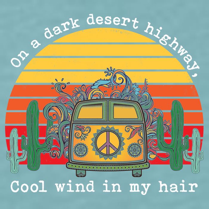  On A Dark Desert Highway Retro Sueded Cloud Jersey T-Shirt