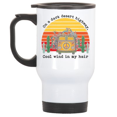  On A Dark Desert Highway Retro Stainless Steel Travel Mug