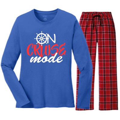 On Cruise Mode Women's Long Sleeve Flannel Pajama Set 