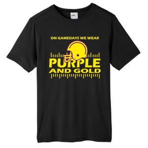 On Gamedays We Wear Purple and Gold Football Tall Fusion ChromaSoft Performance T-Shirt