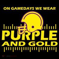 On Gamedays We Wear Purple and Gold Football 16 in Basic Backpack