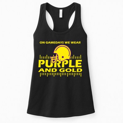 On Gamedays We Wear Purple and Gold Football Womens Tank Top