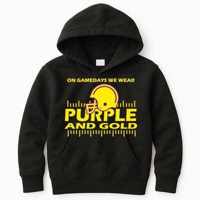 On Gamedays We Wear Purple and Gold Football Kids Hoodie