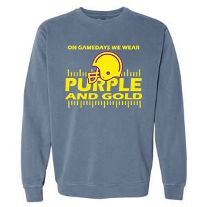 On Gamedays We Wear Purple and Gold Football Garment-Dyed Sweatshirt