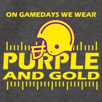 On Gamedays We Wear Purple and Gold Football Vector Backpack