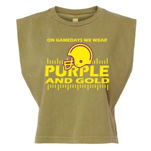 On Gamedays We Wear Purple and Gold Football Garment-Dyed Women's Muscle Tee