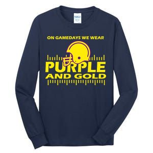 On Gamedays We Wear Purple and Gold Football Tall Long Sleeve T-Shirt