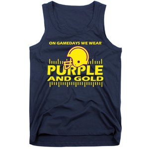 On Gamedays We Wear Purple and Gold Football Tank Top