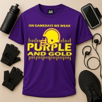 On Gamedays We Wear Purple and Gold Football Cooling Performance Crew T-Shirt