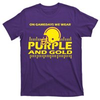 On Gamedays We Wear Purple and Gold Football T-Shirt