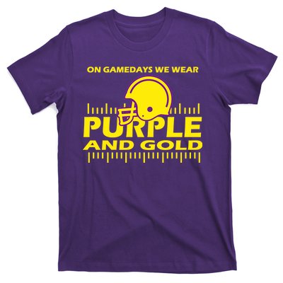 On Gamedays We Wear Purple and Gold Football T-Shirt