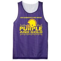 On Gamedays We Wear Purple and Gold Football Mesh Reversible Basketball Jersey Tank