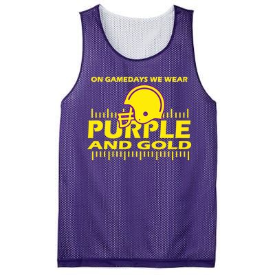 On Gamedays We Wear Purple and Gold Football Mesh Reversible Basketball Jersey Tank