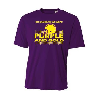 On Gamedays We Wear Purple and Gold Football Youth Performance Sprint T-Shirt