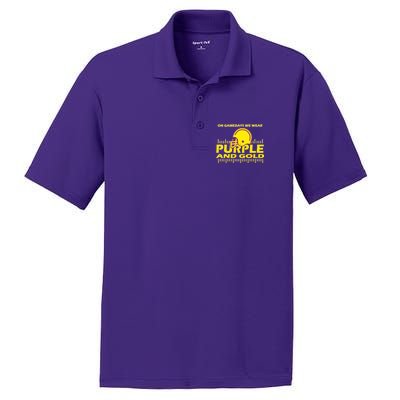 On Gamedays We Wear Purple and Gold Football PosiCharge RacerMesh Polo