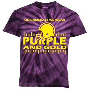 On Gamedays We Wear Purple and Gold Football Kids Tie-Dye T-Shirt