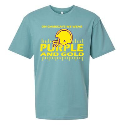 On Gamedays We Wear Purple and Gold Football Sueded Cloud Jersey T-Shirt