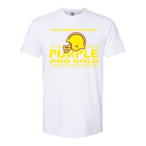 On Gamedays We Wear Purple and Gold Football Softstyle CVC T-Shirt