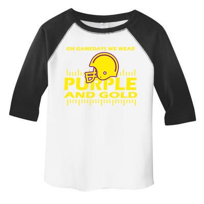 On Gamedays We Wear Purple and Gold Football Toddler Fine Jersey T-Shirt