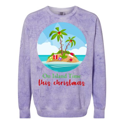 On Island Time This Christmas Vacation Colorblast Crewneck Sweatshirt