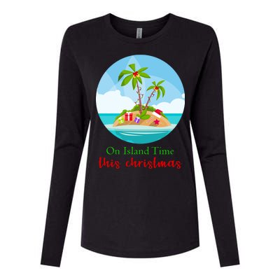 On Island Time This Christmas Vacation Womens Cotton Relaxed Long Sleeve T-Shirt