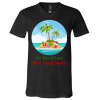 On Island Time This Christmas Vacation V-Neck T-Shirt