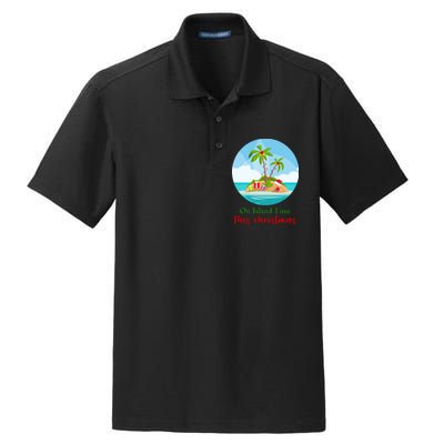 On Island Time This Christmas Vacation Dry Zone Grid Polo