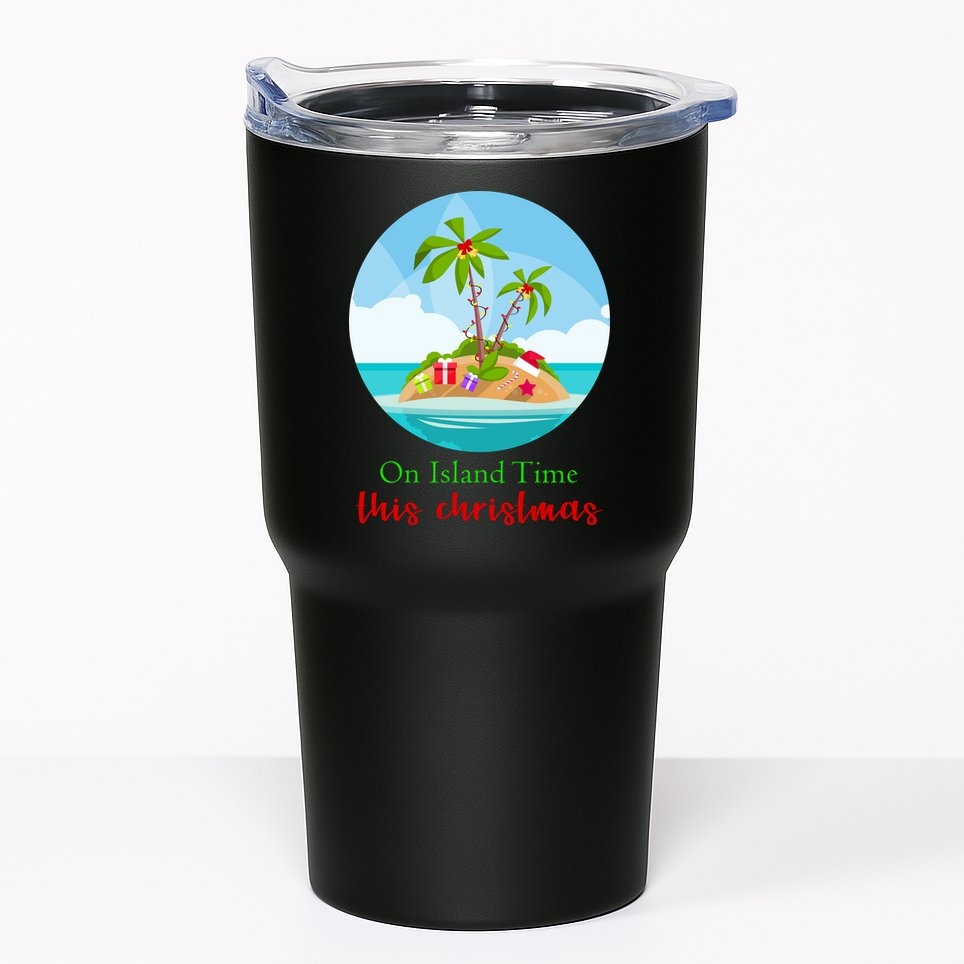 On Island Time This Christmas Vacation Tumbler