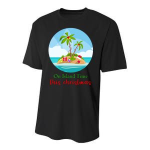 On Island Time This Christmas Vacation Youth Performance Sprint T-Shirt