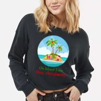 On Island Time This Christmas Vacation Cropped Pullover Crew
