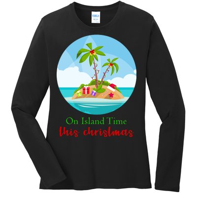 On Island Time This Christmas Vacation Ladies Long Sleeve Shirt