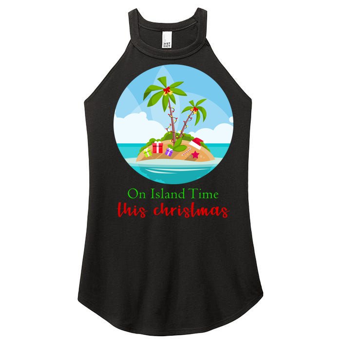 On Island Time This Christmas Vacation Women’s Perfect Tri Rocker Tank