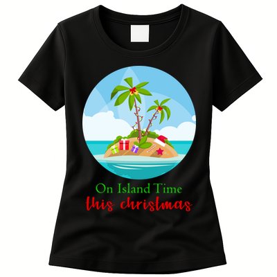 On Island Time This Christmas Vacation Womens T-Shirt