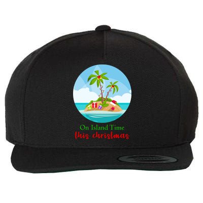 On Island Time This Christmas Vacation Wool Snapback Cap