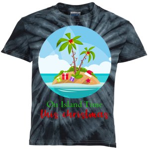 On Island Time This Christmas Vacation Kids Tie-Dye T-Shirt