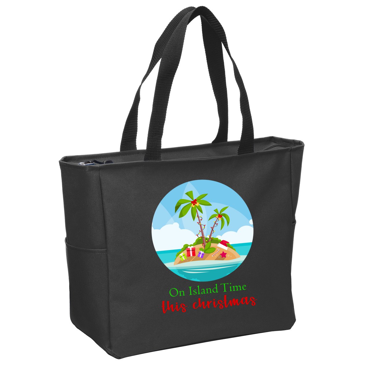 On Island Time This Christmas Vacation Zip Tote Bag