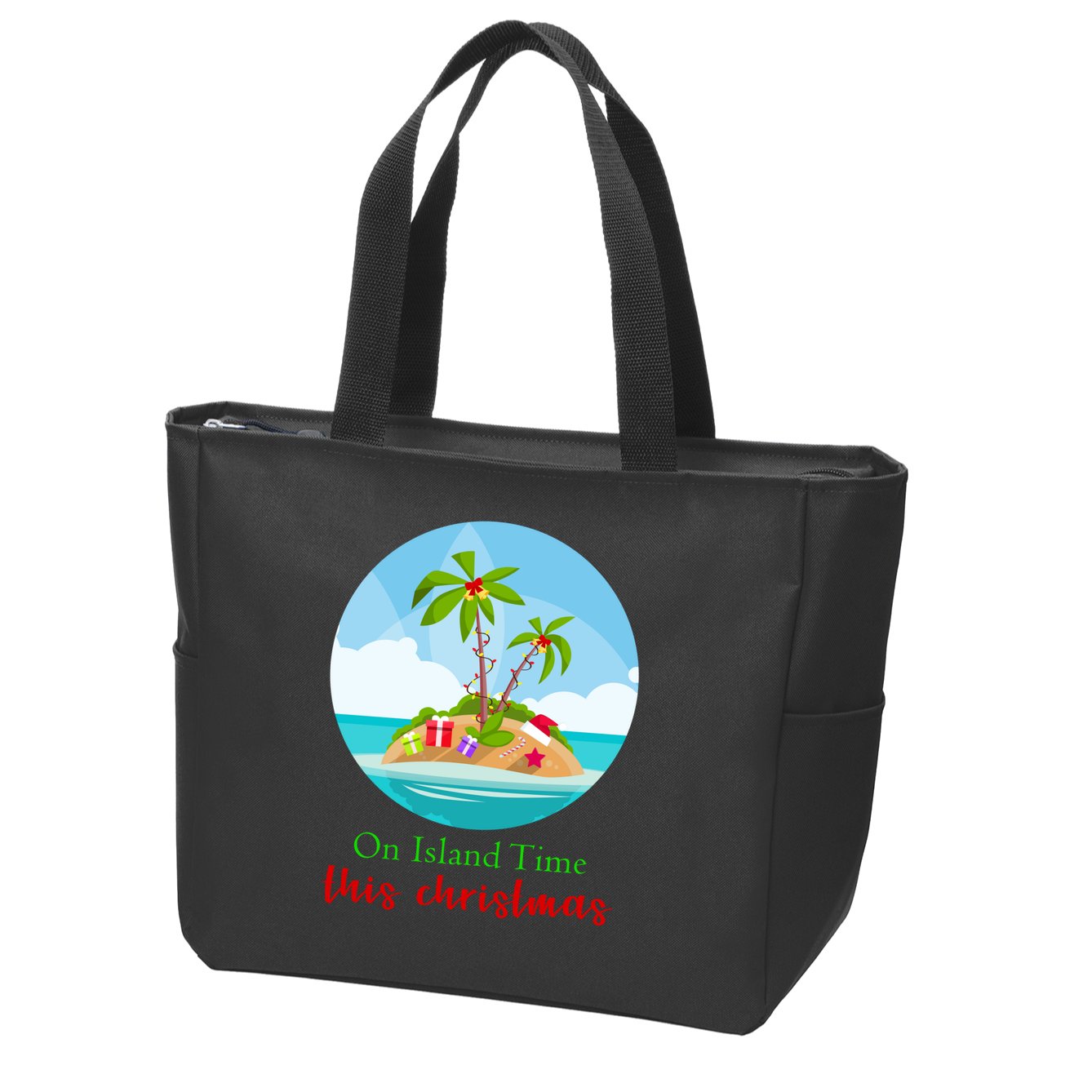 On Island Time This Christmas Vacation Zip Tote Bag
