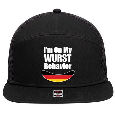 On My Worst Behavior 7 Panel Mesh Trucker Snapback Hat