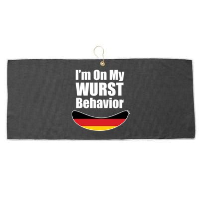 On My Worst Behavior Large Microfiber Waffle Golf Towel