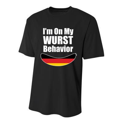 On My Worst Behavior Youth Performance Sprint T-Shirt