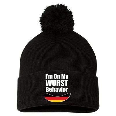 On My Worst Behavior Pom Pom 12in Knit Beanie