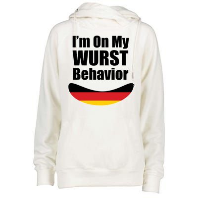 On My Worst Behavior Womens Funnel Neck Pullover Hood