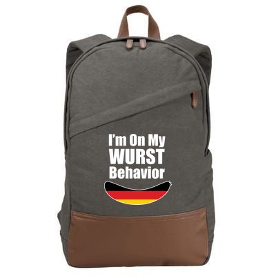 On My Worst Behavior Cotton Canvas Backpack