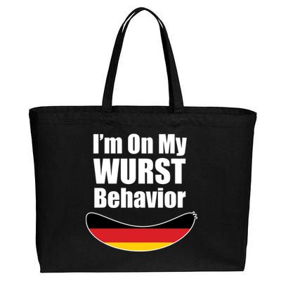 On My Worst Behavior Cotton Canvas Jumbo Tote