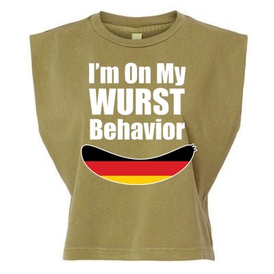 On My Worst Behavior Garment-Dyed Women's Muscle Tee