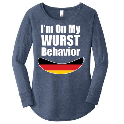 On My Worst Behavior Women's Perfect Tri Tunic Long Sleeve Shirt