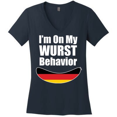 On My Worst Behavior Women's V-Neck T-Shirt