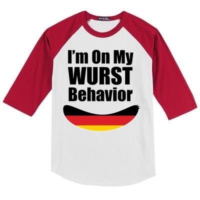 On My Worst Behavior Kids Colorblock Raglan Jersey