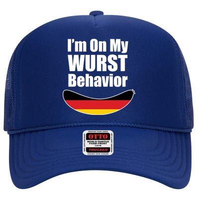 On My Worst Behavior High Crown Mesh Back Trucker Hat