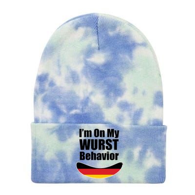 On My Worst Behavior Tie Dye 12in Knit Beanie